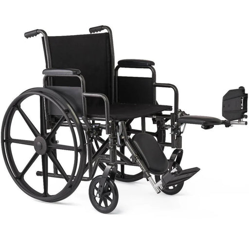 Black wheelchair with reclining backrest on a white background