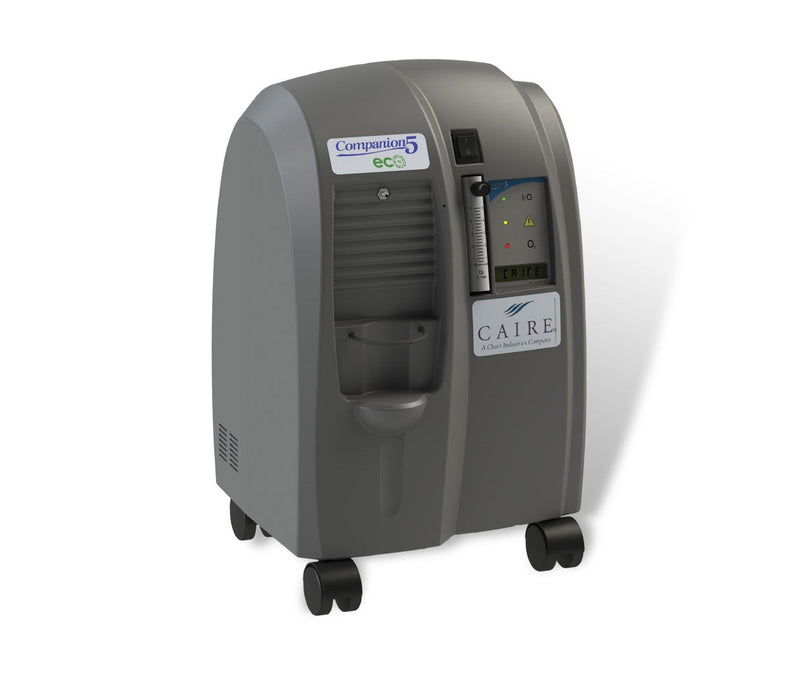 Gray Caire oxygen concentrator on a white background