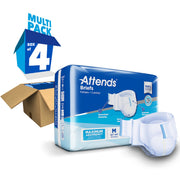 Attends Briefs packaging with a multi-pack box on a white background