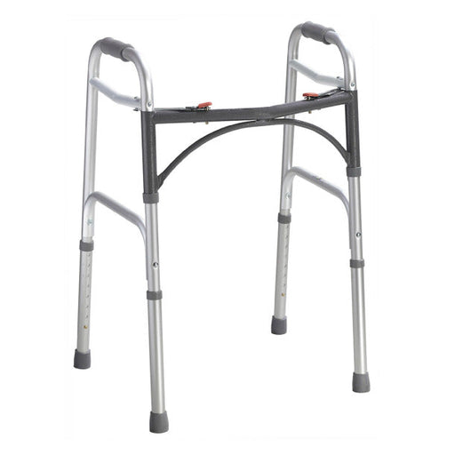 Silver walker with four legs on a white background