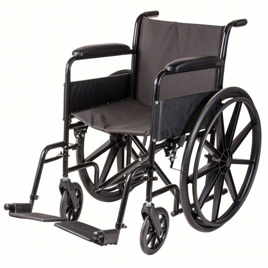 Black wheelchair on a white background