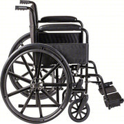 Black wheelchair on a white background