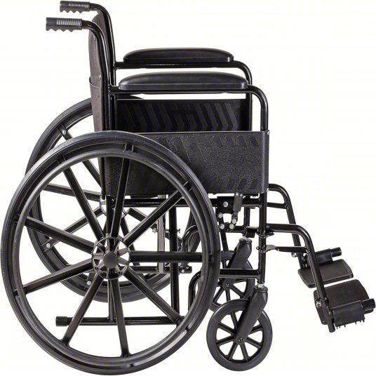 Black wheelchair on a white background