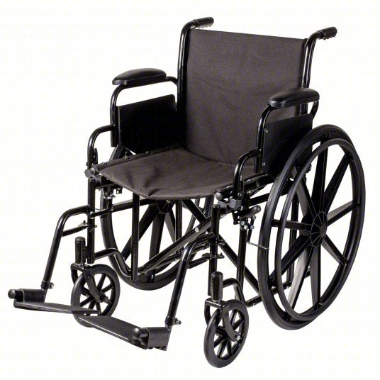 Black wheelchair on a white background