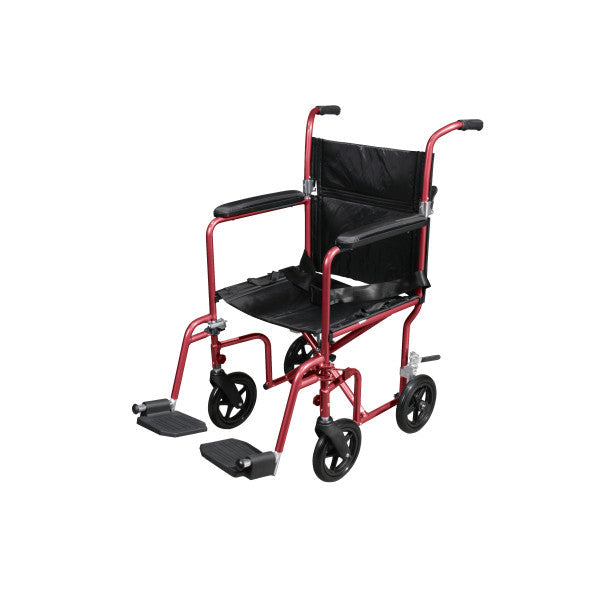 Drive Medical Deluxe Fly Weight Aluminum Transport Chair 19 Lb, 300 Lb
