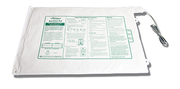 Rectangular heating pad with control panel on a white background