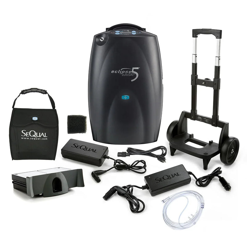 SeQual Eclipse 5 device with accessories on a white background