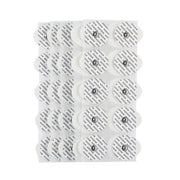 Set of white adhesive patches with electrodes on a white background