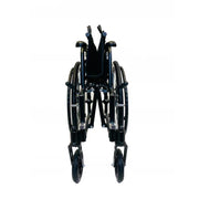 Black manual wheelchair on a white background