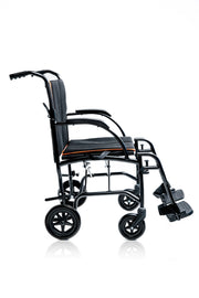 Black manual wheelchair on a white background
