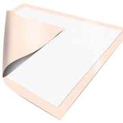 White absorbent pad with pink border on a white background
