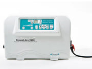 Proakt Aire 9900 Alternating Pressure mattress system in white with a teal control panel, shown on a white background with its power cord connected.
