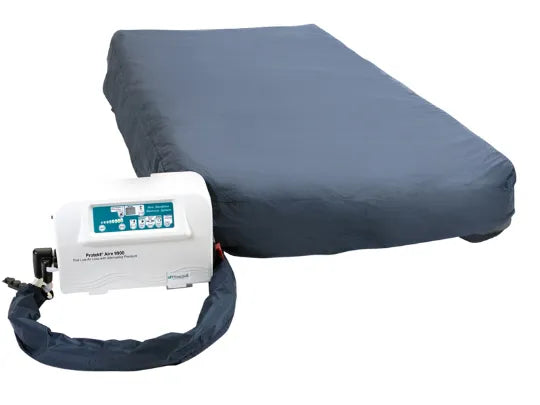 Ergonomic mattress with control unit on a white background