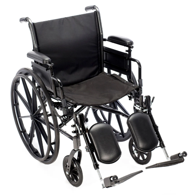 Black manual wheelchair on a white background