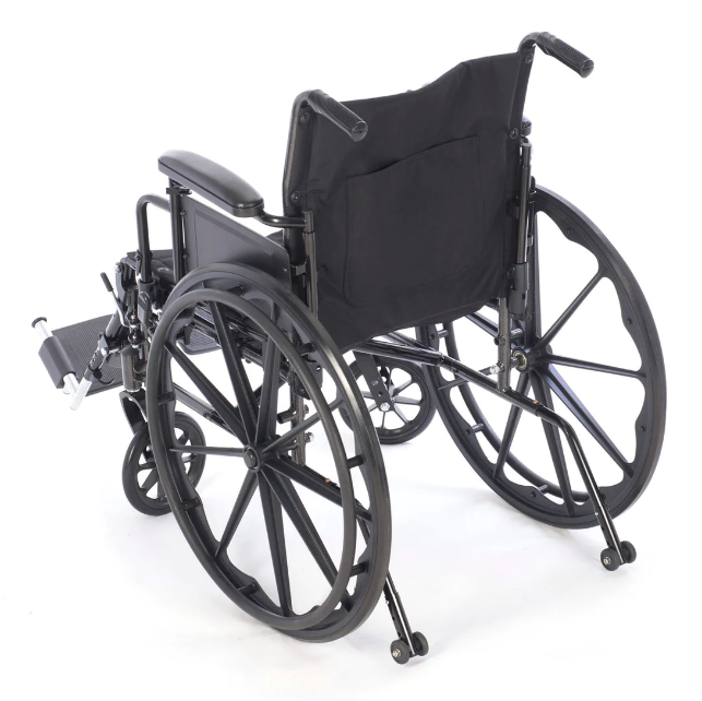 Black wheelchair on a white background