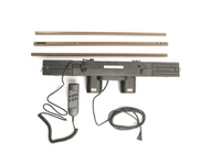 Electrical components including a control panel and cables on a white background