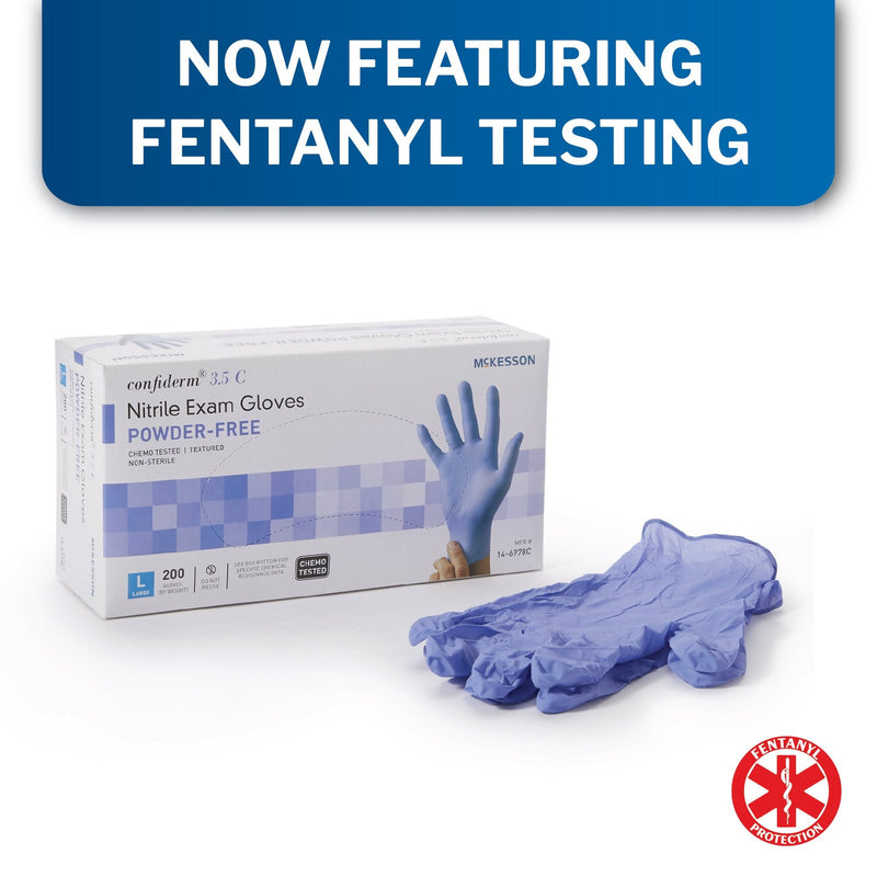 Mckesson Confiderm 3.5C Blue Nitrile Exam Glove 200/Box