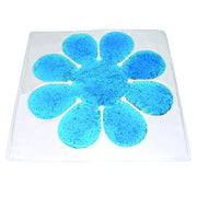 Blue flower-shaped gel pack on a white background