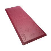 A rectangular red textured mat with embossed decorative scrollwork and a small 'PROBE' brand label near one corner, shown on a plain white background.