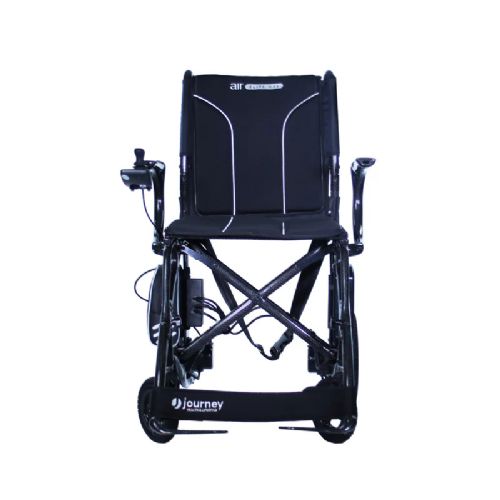 Black manual wheelchair with 'journey' branding on a white background