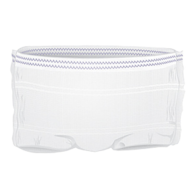 White men's underwear with blue trim on a white background