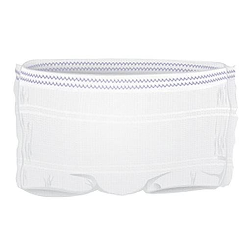 White men's underwear with blue trim on a white background