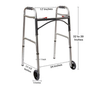 146-10210-4

McKesson adult Aluminum Folding Walker with Wheels specifications