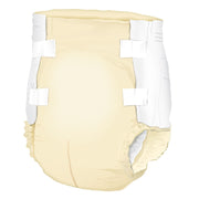 Beige diaper with white straps on a white background