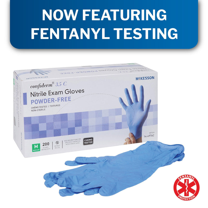 Mckesson Confiderm 3.5C Blue Nitrile Exam Glove 200/Box