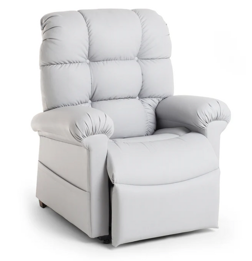 Gray recliner chair on a white background