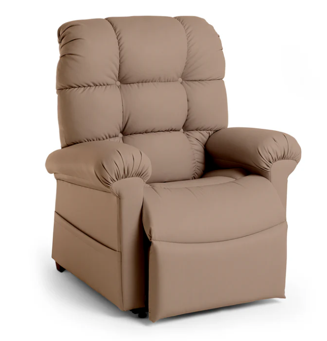 Brown recliner chair on a white background