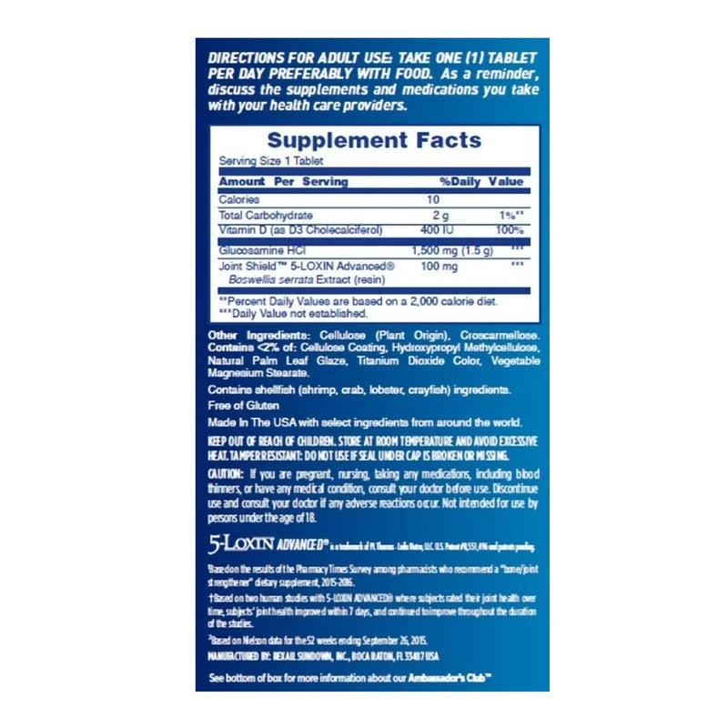 Joint Health Supplement Osteo-Bi-Flex® Vitamin D / Glucosamine 400 IU - 1500 mg Strength Caplet 30 per Bottle