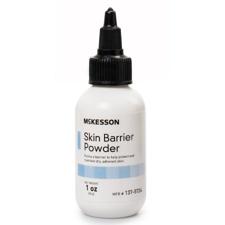 Bottle of McKesson Skin Barrier Powder on a white background