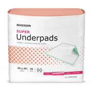 Package of McKesson Super Underpads on a white background
