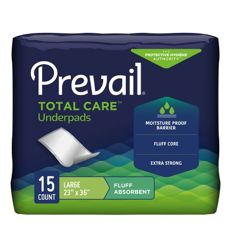Prevail Total Care Underpads Up 120/1 23X36 White