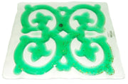 Decorative green butterfly mold on a white background