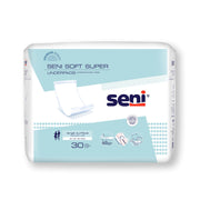 Pack of Seni Soft Super underpads on a white background