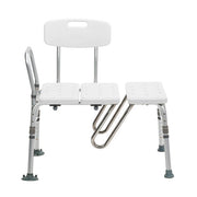White bathtub bench with backrest on a white background