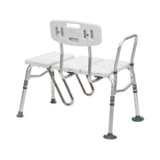 Metal bath bench with backrest on a white background