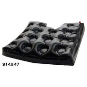 Black inflatable mattress on a white background