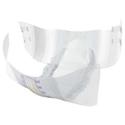 White diaper with a clear plastic cover on a white background