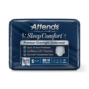 Attends Sleep Comfort premium overnight underwear packaging on a white background