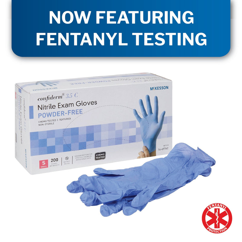 Mckesson Confiderm 3.5C Blue Nitrile Exam Glove 200/Box