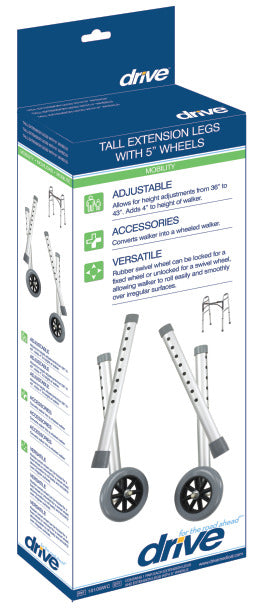 Tall Extension Legs With Wheels, Combo Pack (Adds 4")