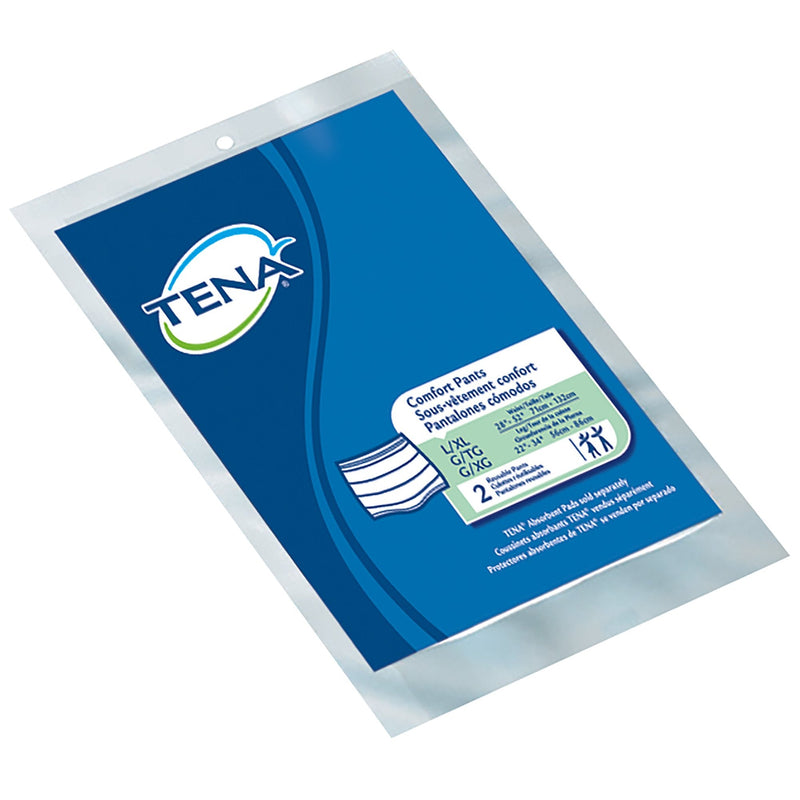 TENA product packaging with blue and white design on a white background