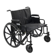 Black wheelchair with a visible brand logo on a white background