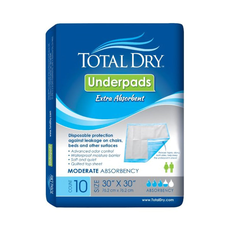 Disposable Underpad TotalDry™ 30 X 30 Inch SecureLoc Heavy Absorbency
