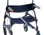 Wheelchair with a blue seat on a white background