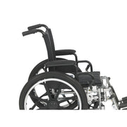 Black manual wheelchair on a white background