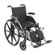 Black wheelchair with visible branding on a white background